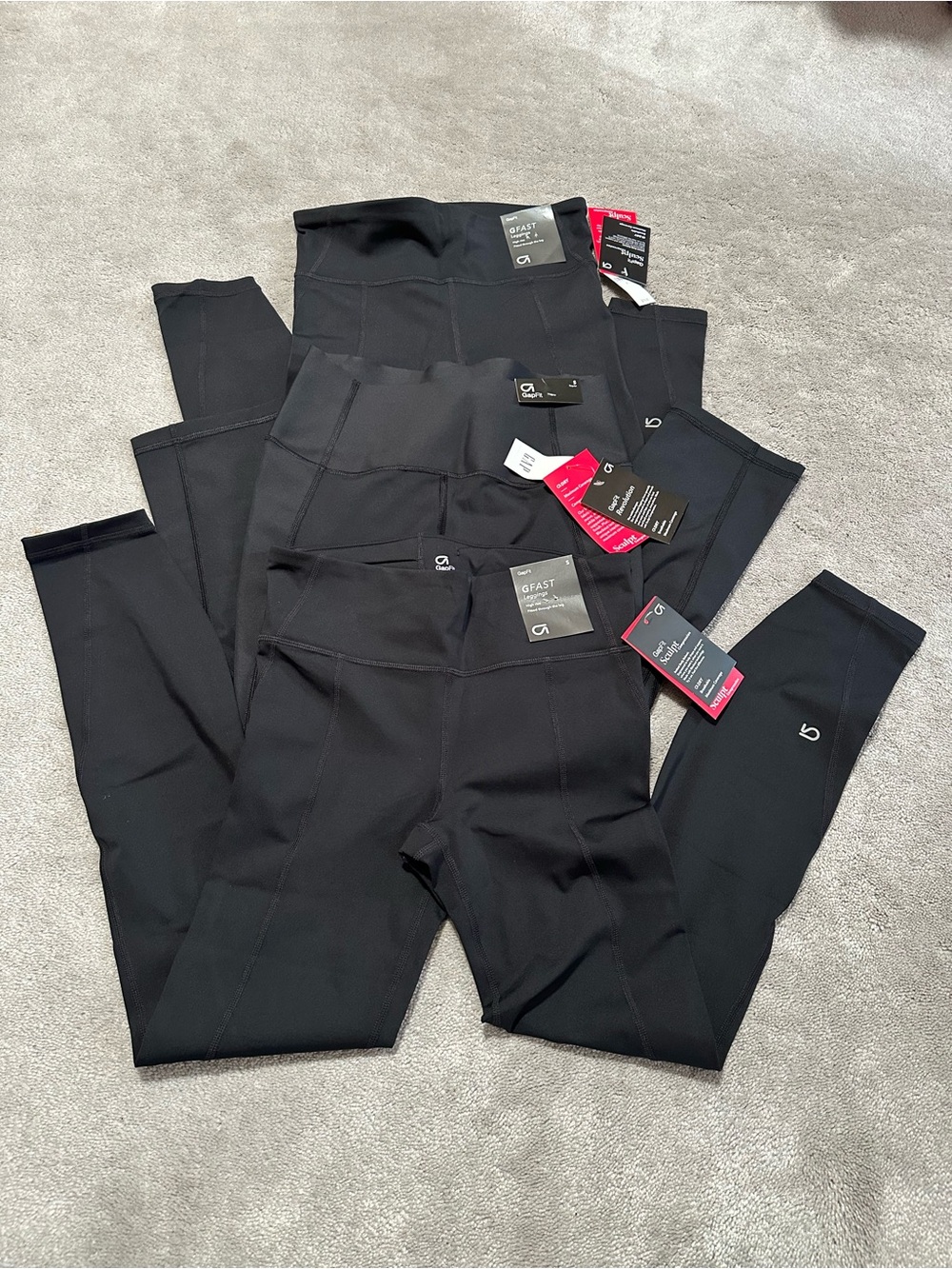 3 pairs NWT GAP Black Sculpt Compression leggings size S